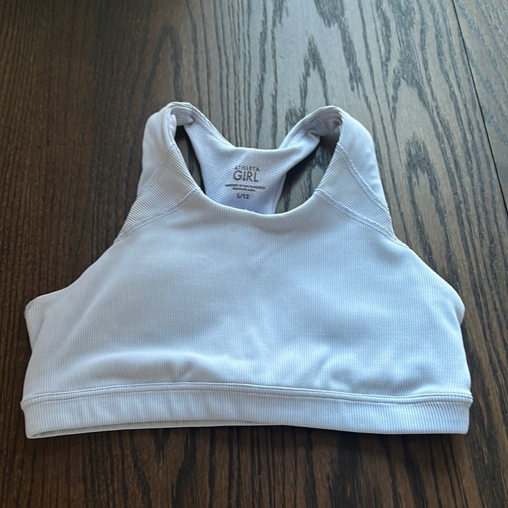 periwinkle, ribbed, T-back, sports bra